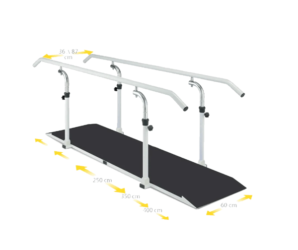 Parallels with platform and rotating handrails